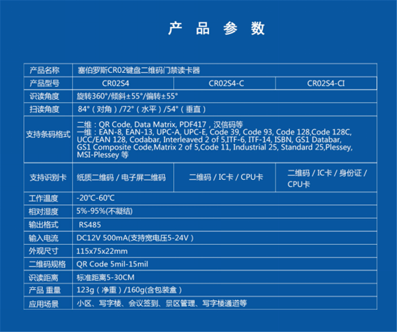 CR02系列产品参数